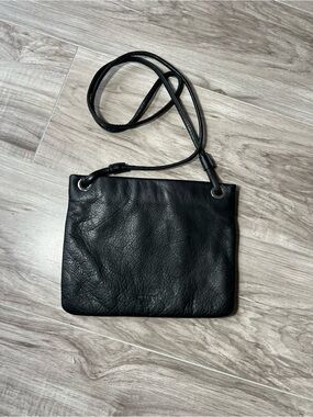 Classic Black Leather Crossbody Bag
